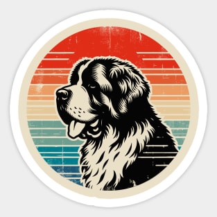 Retro St Bernard Dog Vintage Sunset Dog Lover Sticker